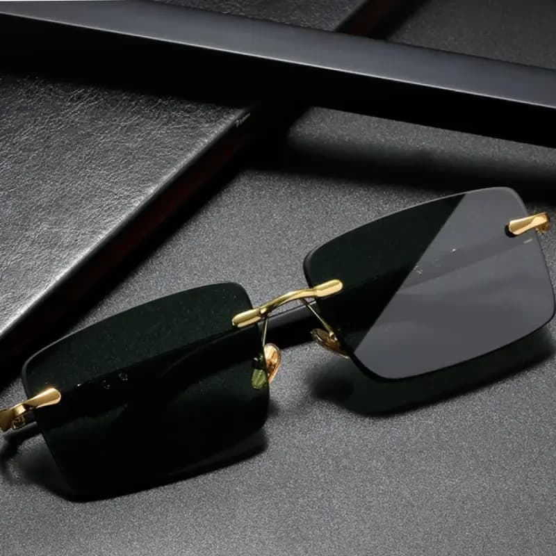 FNCXGE Korean Style Frameless Sunglasses for Women  Trendy Rectangle UV400 Protection Shades