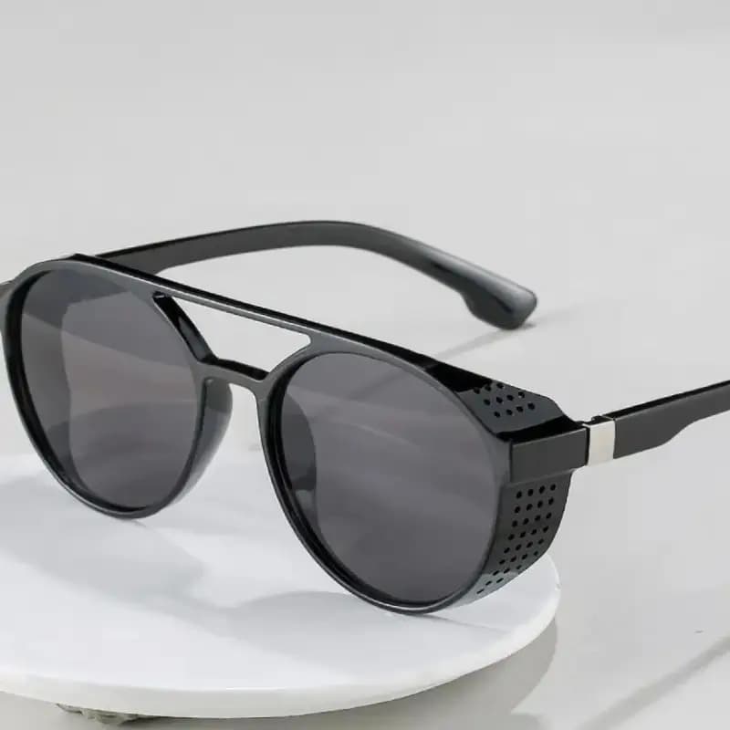 2022 Steampunk Gothic Retro Sunglasses  Unisex Vintage Designer Shades with Side Shield